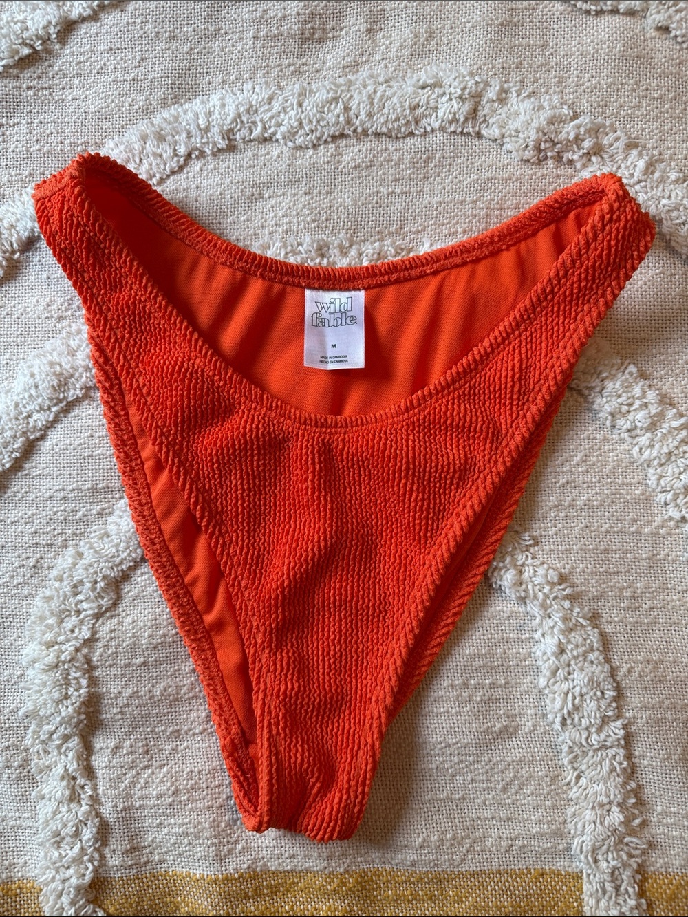 Wild Fable Bright Orange Textured Bikini Bottom